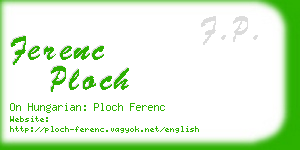 ferenc ploch business card